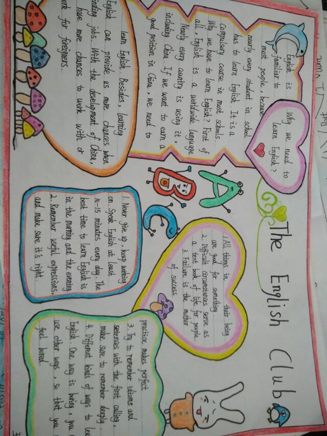 使出洪荒之力画手抄报,英语自画像为主题手抄报