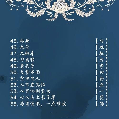 100个最好猜的字谜,史上最难猜字谜10个带答案