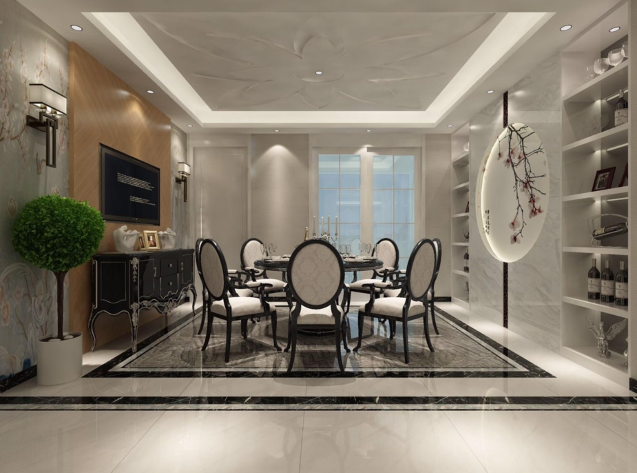 百旺杏林湾250平现代简约风格效果图设计