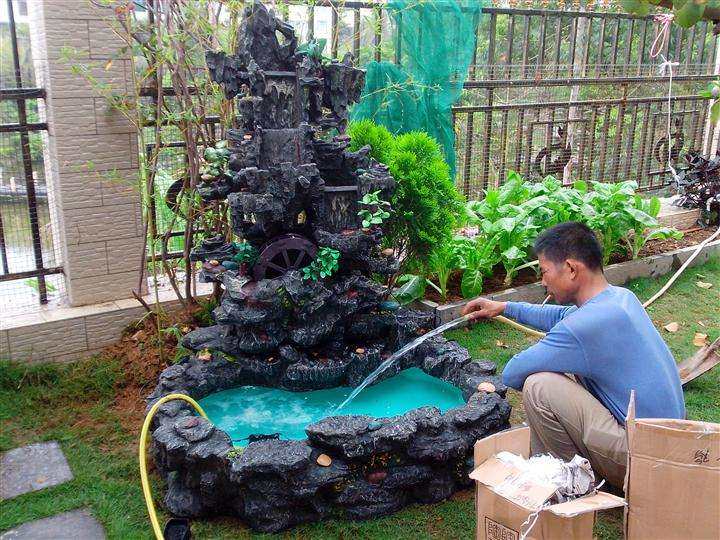 福建家庭园林假山鱼池景观设计,园林鱼池假山流水制作方法大全