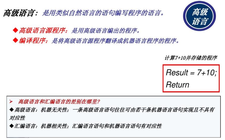 机器语言汇编语言高级语言的区别,计算机高级语言汇编语言机器语言