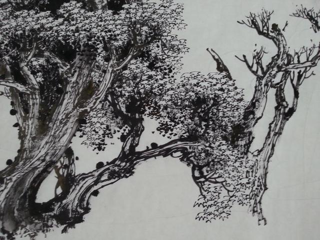 曾刚彩墨山水画丛树的画法教程,曾刚彩墨山水画房子的画法视频