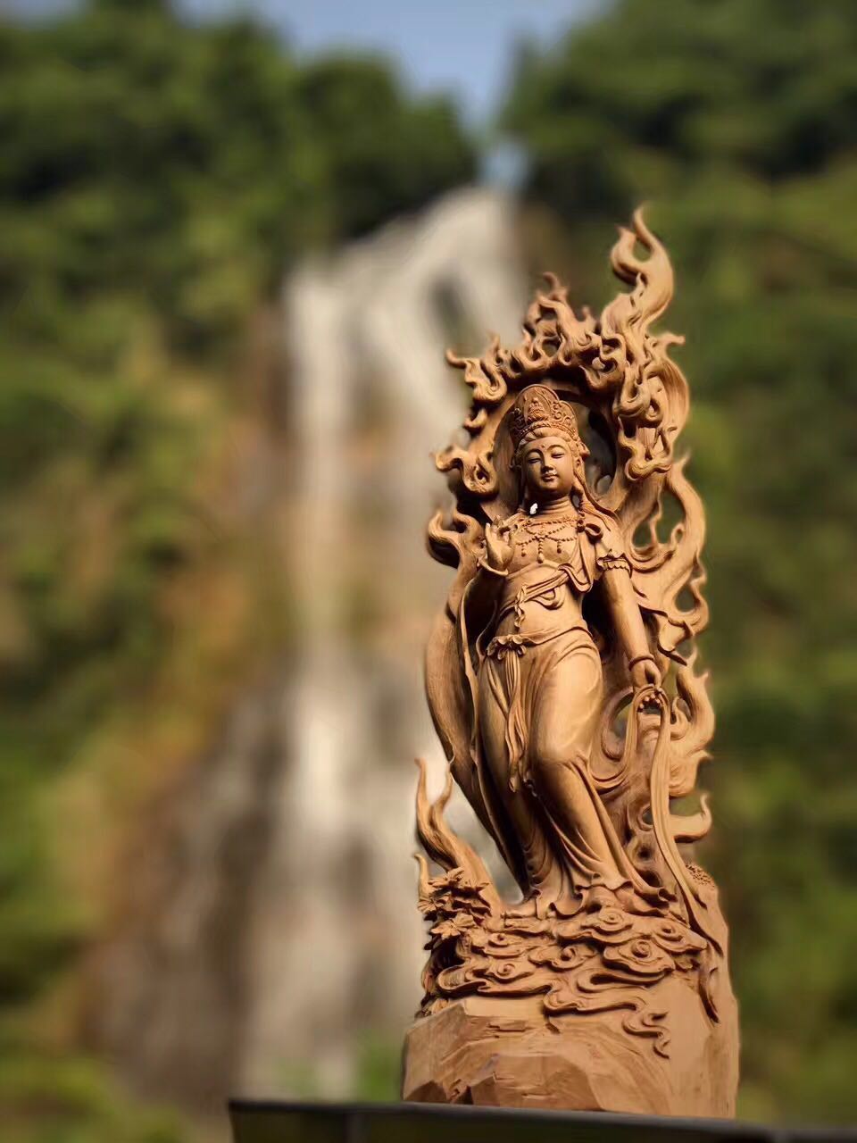 大根雕观音,根雕观音摆件欣赏