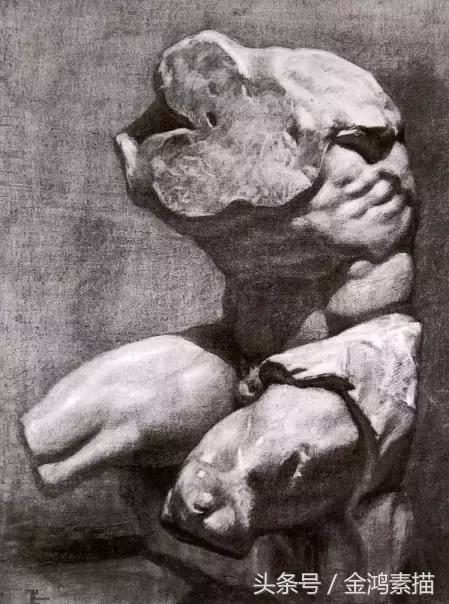 石膏像精美素描分享,石膏像结构素描的画法和步骤