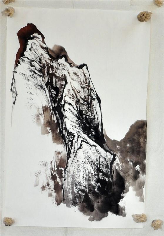 曾刚彩墨山水画丛树的画法教程,曾刚彩墨山水画房子的画法视频