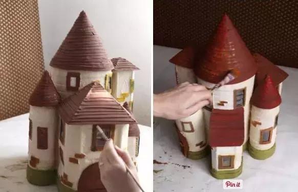 自制用塑料瓶做的特别大城堡,手工制作幼儿园废物利用梦幻城堡