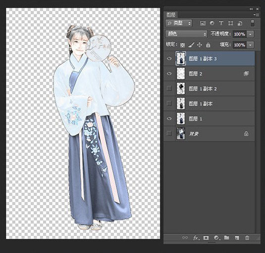 ps如何做成古风水墨晕染特效教程,ps荷花古风人物调色视频教程