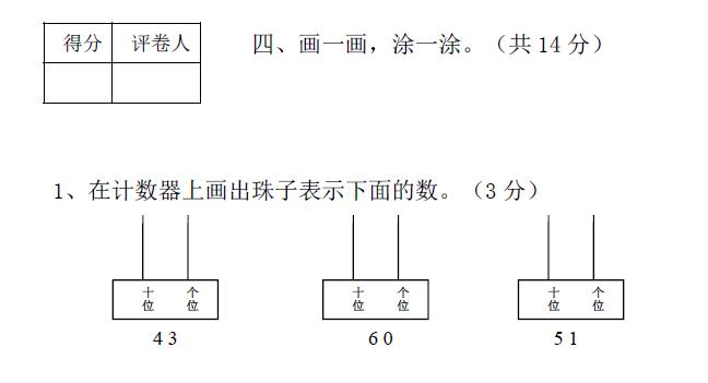 一年级数学期末试卷人教版知识点,人教版数学一年级下册期末考试题