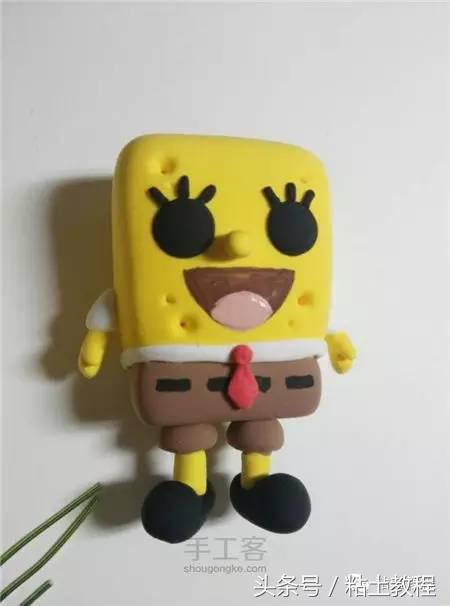 用彩泥做的海绵宝宝动画片,用彩泥做个海绵宝宝