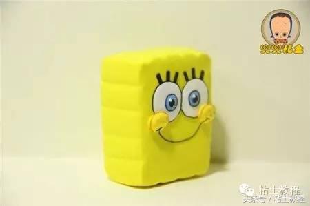 用彩泥做的海绵宝宝动画片,用彩泥做个海绵宝宝