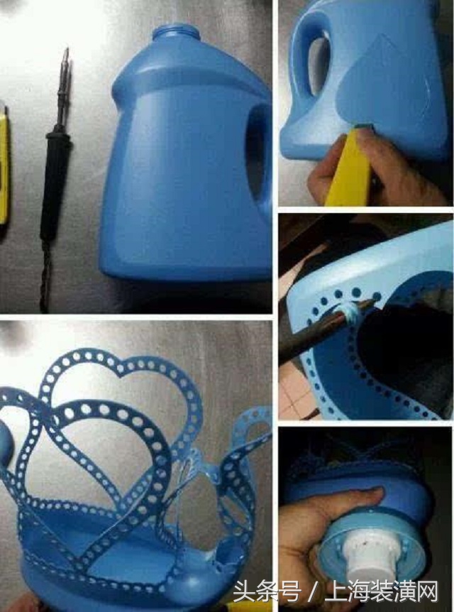 粉色洗衣液瓶子做花盆教程视频,洗衣液瓶子制作天鹅花盆方法图片