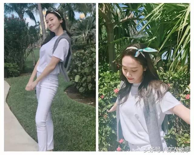 时尚优雅小方巾,郑秀妍的时尚穿搭