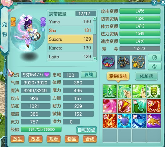 神武2符石属性大全,神武飞升129升140多少经验