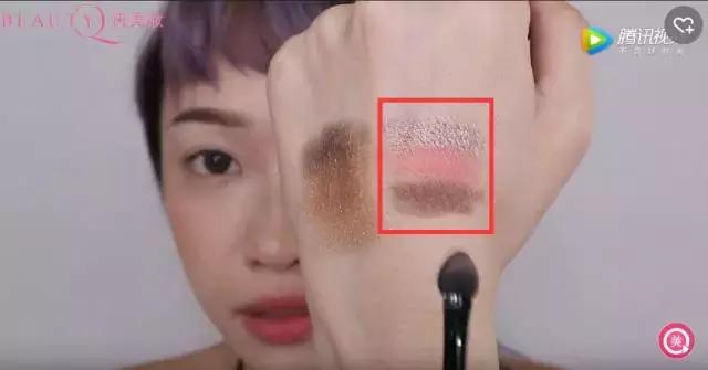 一个眼影盘搞定眼睛部分教程,粉色眼影盘妆容