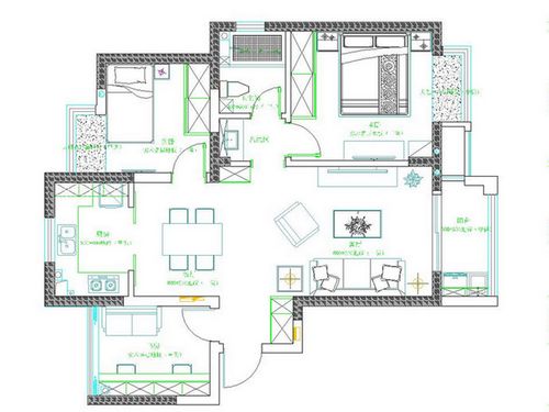 卧室的飘窗简约不简单，无锡百乐和园大三居装修实例效果图