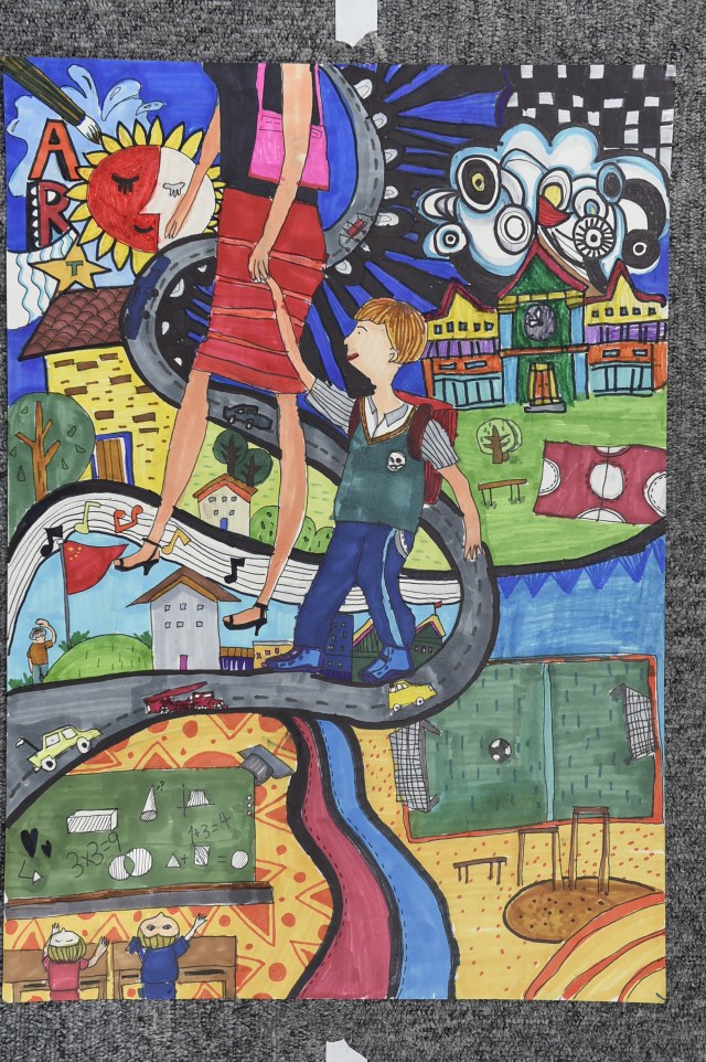 我心中的小学绘画获奖作品,我心中的校园绘画优秀