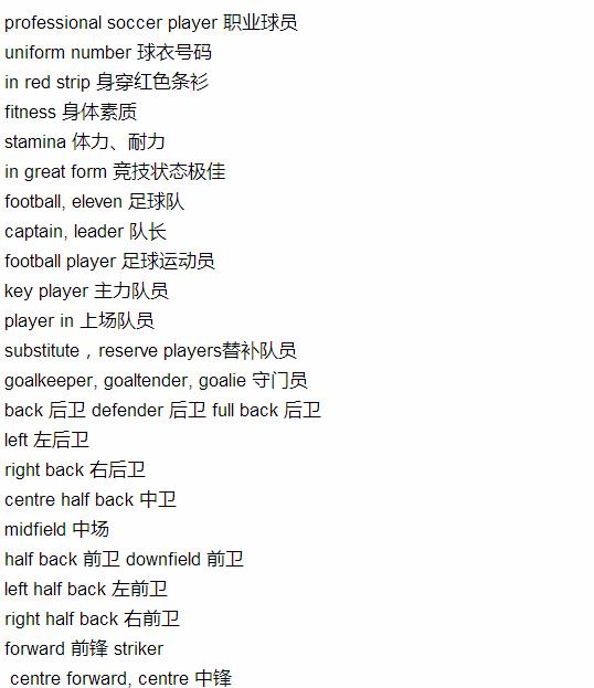 足球相关英语术语,国足赢了阿根廷是什么概念