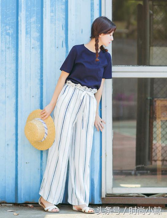 显瘦阔脚裤穿搭,阔脚肥裤怎么搭上衣