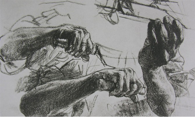 阿尔道夫门采尔素描作品赏析,素描大师门采尔速写