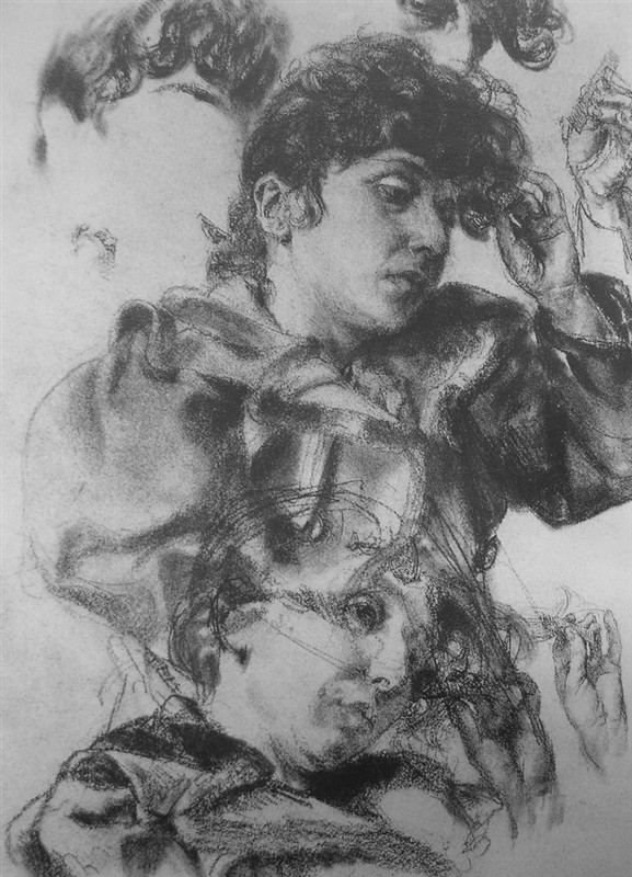 阿尔道夫门采尔素描作品赏析,素描大师门采尔速写