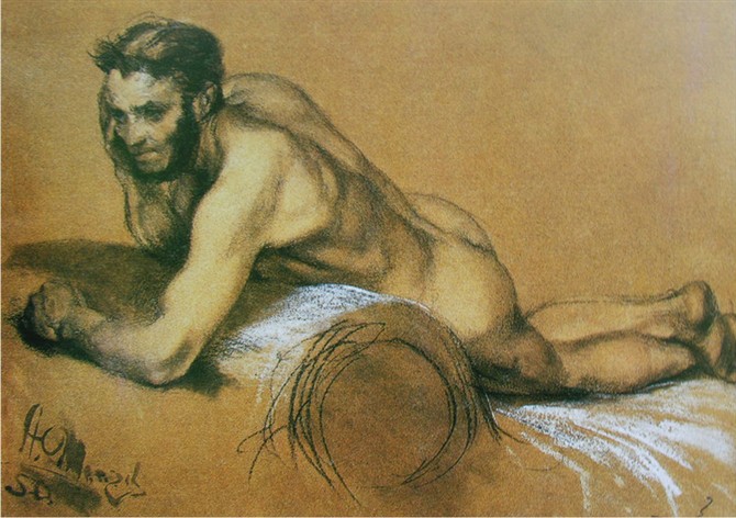 阿尔道夫门采尔素描作品赏析,素描大师门采尔速写