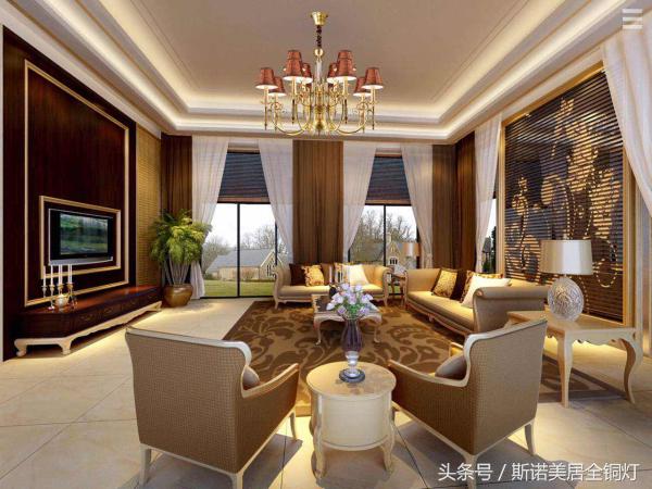 欧式风格灯饰设计客厅装修,石林欧式客厅装修灯具效果图