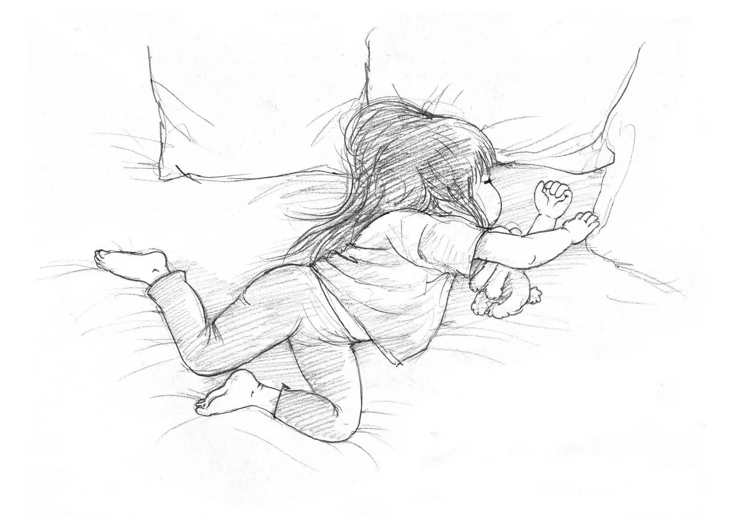 天空下的小雏菊绘画水彩,天空下的绘画作品