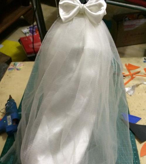 婚纱小人台摆件,自制婚纱照摆件