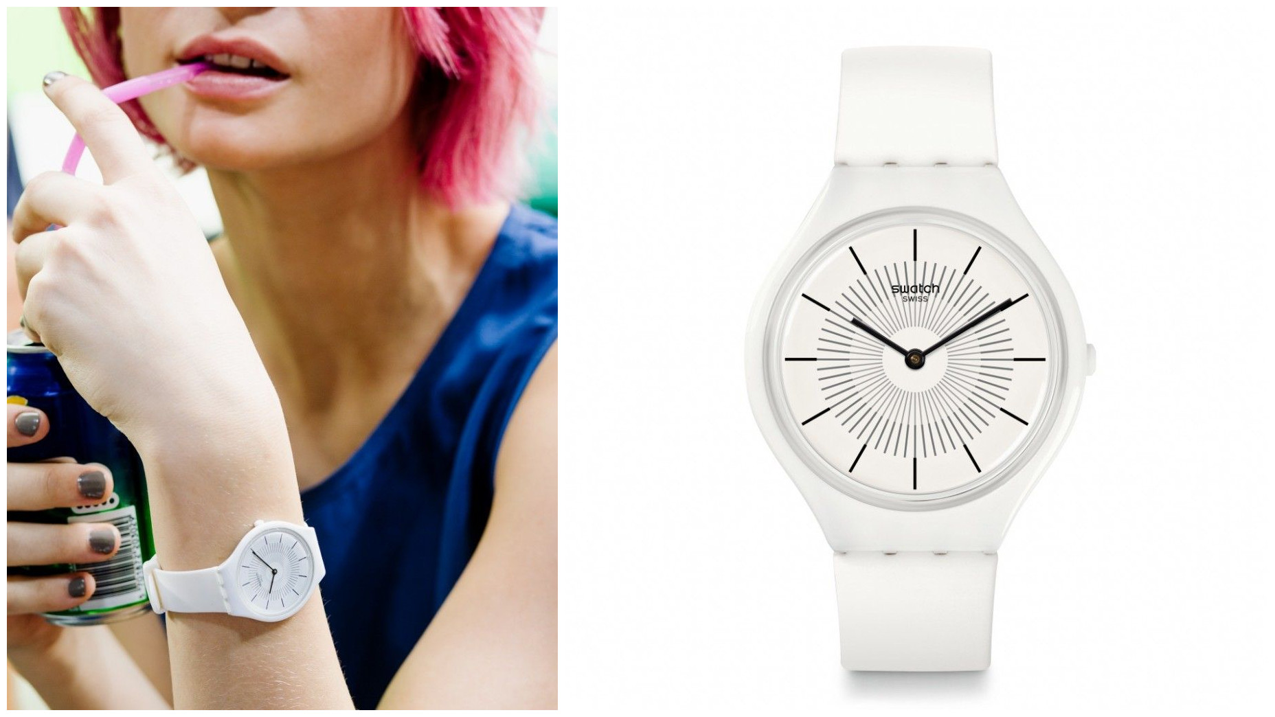 简约手表白盘黑带,简约手表装饰