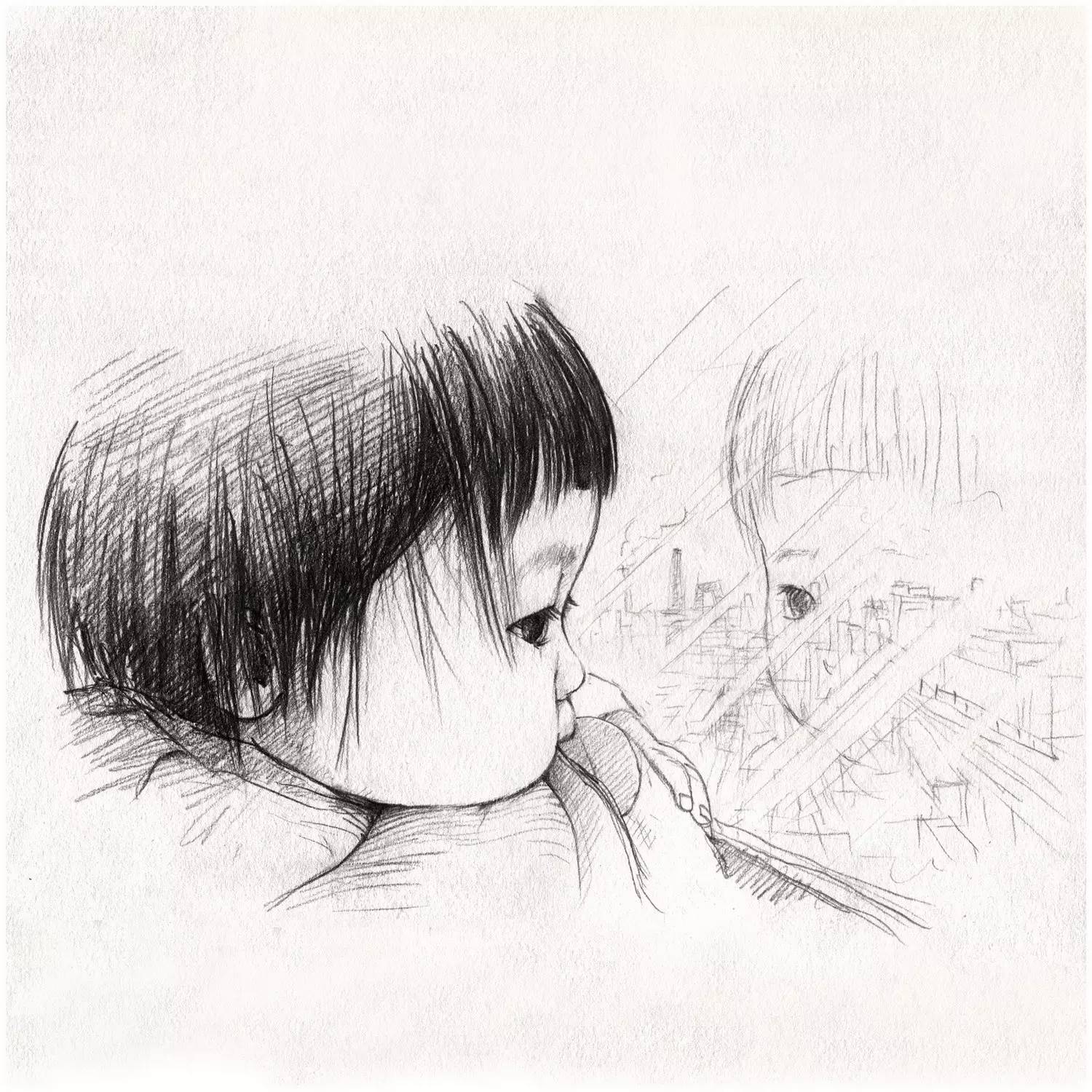 天空下的小雏菊绘画水彩,天空下的绘画作品