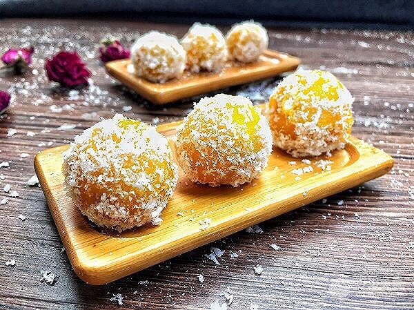 椰蓉紫薯球轻食,紫薯南瓜球