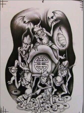 祸起古曼童（十一）：朋友纹了七鬼抬棺，老板却说七鬼属阴，你要是纹后背，是棺压你，走不动