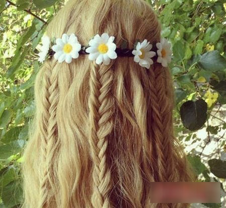 适合编头发的简单编发,自己编刘海辫子发型教程