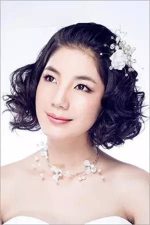 新娘短发造型全身,短发新娘造型图片大全