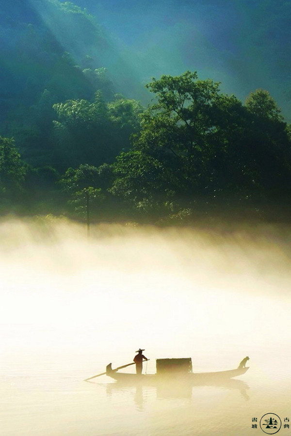 一舟独钓一江秋,一把鱼竿一壶酒一人独钓一江秋