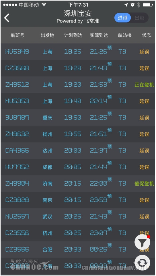 “天鸽”来袭深圳机场启动航班延误黄色预警