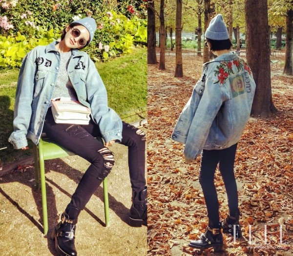 马思纯黑白格子外套,马思纯灯芯绒外套