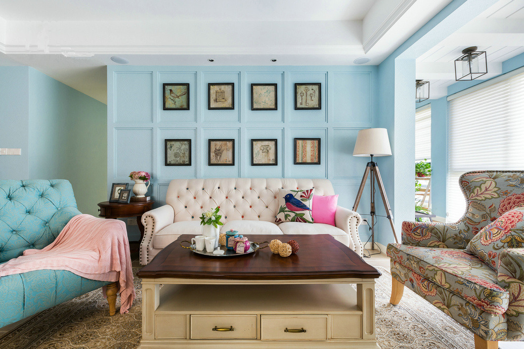 128平米美式风全是设计细节,美式风格小户型三室两厅