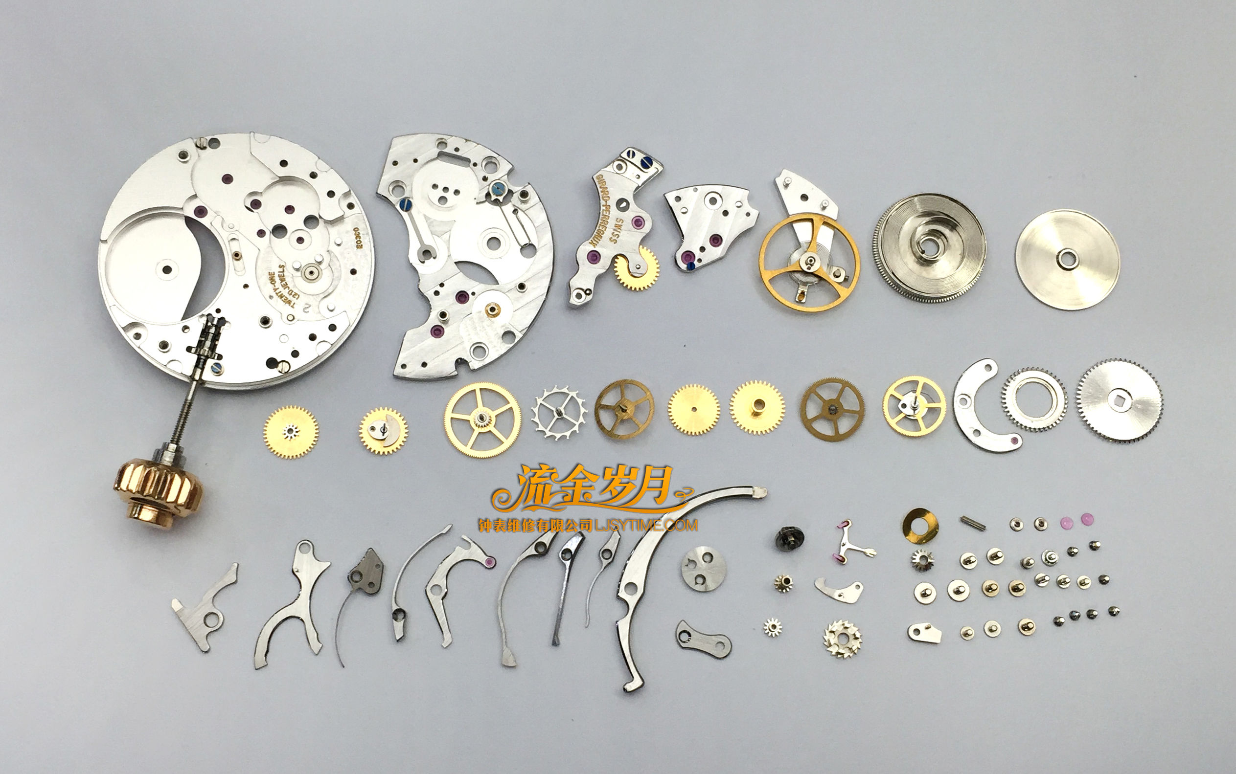 手表进水导致停走，不及时洗油真的很伤！把芯生锈断掉要换，机芯满是锈迹～看芝柏单按钮计时洗油后焕然一新