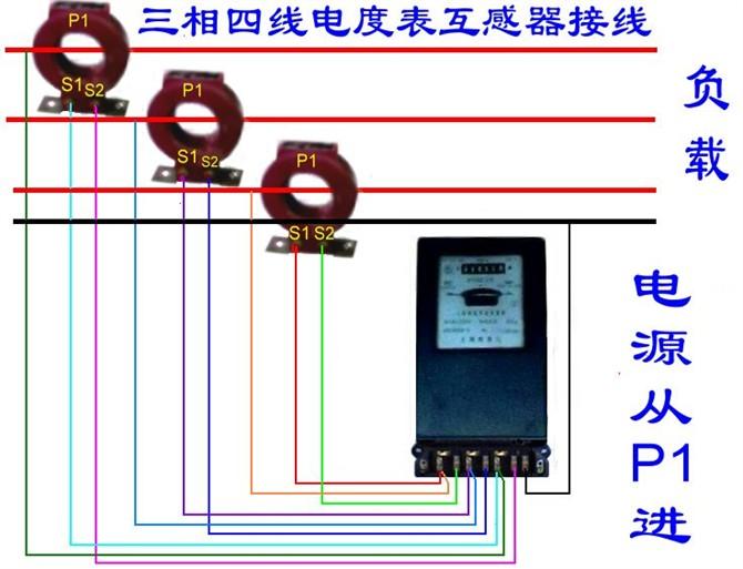 断路器线圈与电表接线图,三相四线制电表和断路器接线图