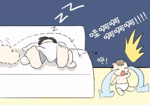 宝宝摔下床仰躺着一般怎么下去的,宝宝突然掉下床