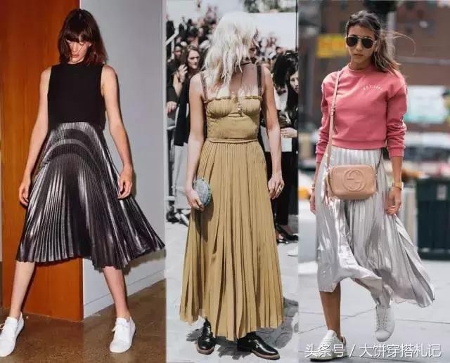 不同颜色百褶裙穿搭春天,不同身高百褶裙长度