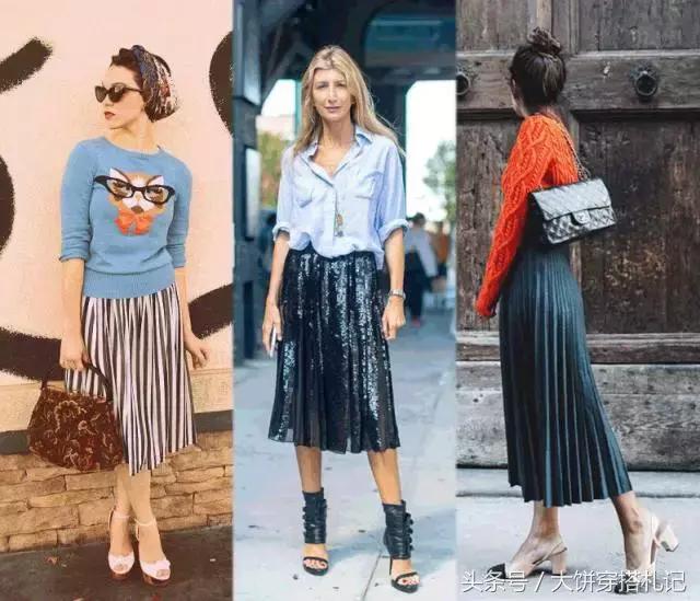不同颜色百褶裙穿搭春天,不同身高百褶裙长度