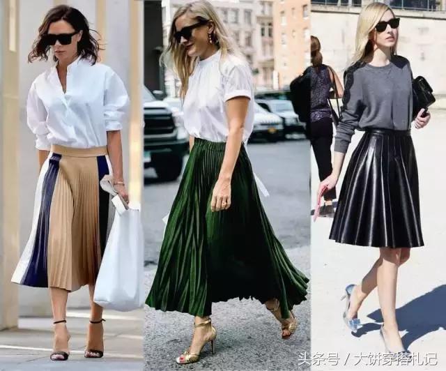 不同颜色百褶裙穿搭春天,不同身高百褶裙长度