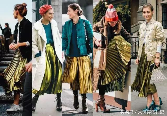 不同颜色百褶裙穿搭春天,不同身高百褶裙长度