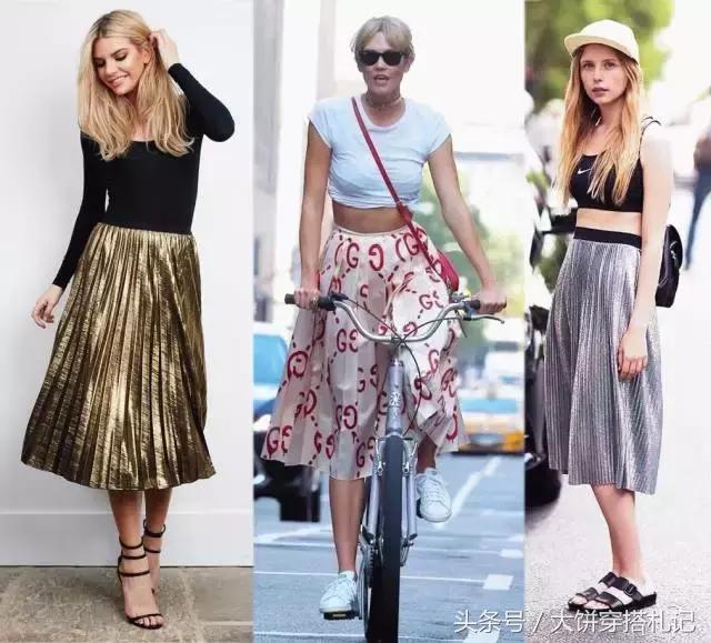 不同颜色百褶裙穿搭春天,不同身高百褶裙长度