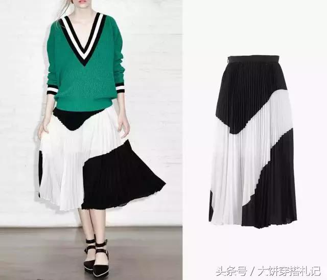 不同颜色百褶裙穿搭春天,不同身高百褶裙长度