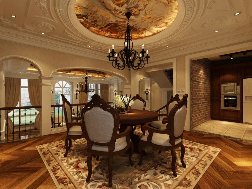 艺术雕琢华贵的妆点艺术的殿堂，听雨观澜流水别墅480平，林凤装饰全案整装设计