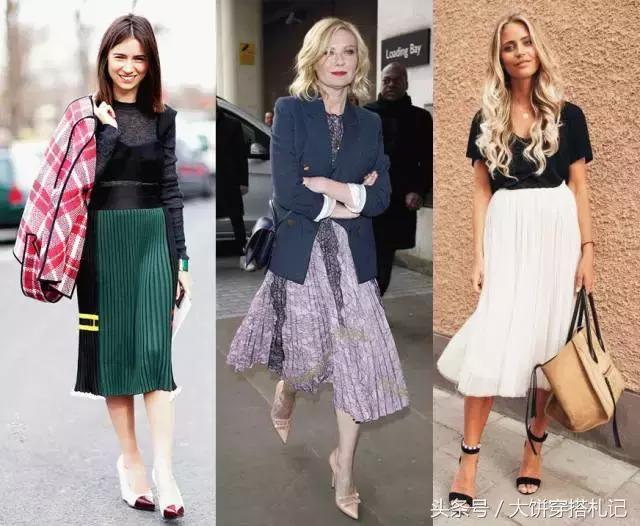 不同颜色百褶裙穿搭春天,不同身高百褶裙长度