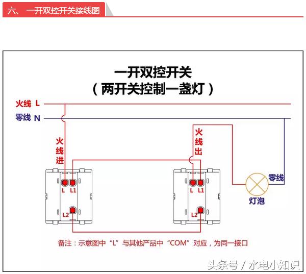 公牛三开双控开关接线图解视频,正泰三开双控三灯怎么接线实物图